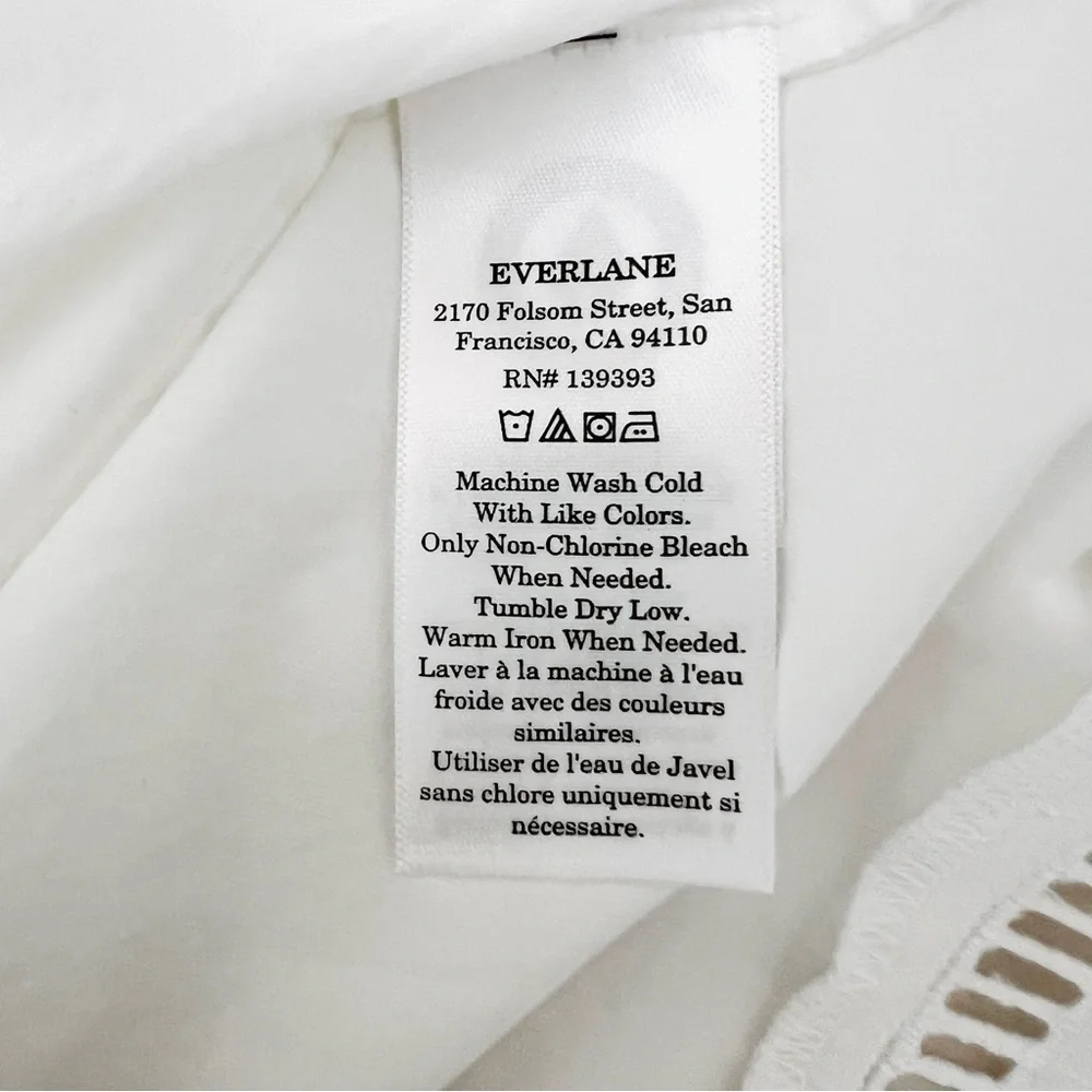 NWT Everlane The Lace Trim Caftan Dress Size: Medium Color: White - Picture 13 of 16